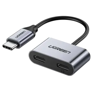 UGreen (60165) USB-C to USB-C Charging + Music with Mic Converter - Grey
