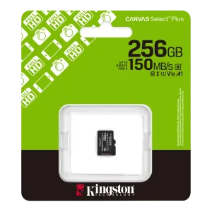 Kingston (SDCS3/256GB) Canvas Select Plus microSDXC 256Gb - SD Adapter - Black