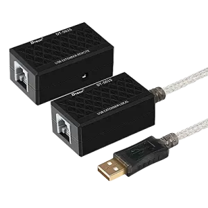 Hitech (8029) Dtech DT-5015 USB1.1 Extender 60m Via CAT5e UTP Cable - Black