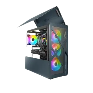 Azza (CSAZ-808B-M) Cast Black Gaming Chassis - RGB - Black