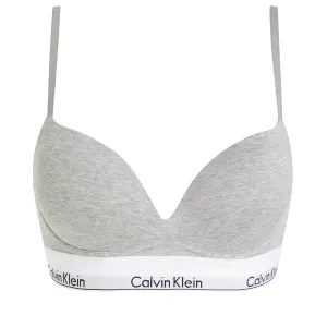 Calvin Klein Icon Cotton Modal Push-Up Plunge Bra Grey