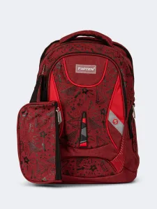 Topten Accessories Ultimate Back To School Backpack Unisex Red/Lime