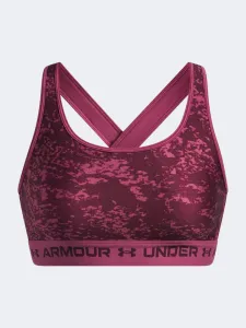 Under Armour Crossback Mid Printed Women Training Bra Fuchsia Dusk