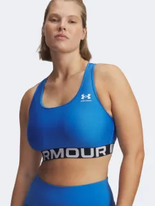 Under Armour Heatgear Armour Mid Branded Women Training Bra Blue Atlantis