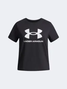 Under Armour Big Logo Boys Lifestyle T-Shirt Black/White 