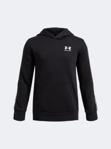 Under Armour Icon Fleece Taping Boys Lifestyle Hoody Black/White