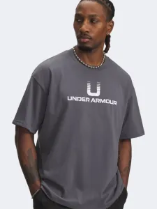 Under Armour U Logo Heavyweight Men Lifestyle T-Shirt Castlerock/White