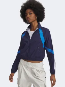 Under Armour Icon Crinkle Women Lifestyle Jacket Navy/White/Blue