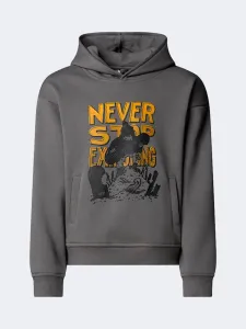 The North Face Oversized Graphic Boys Lifestyle Hoody Smoked Pearl