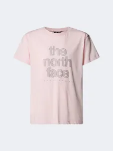 The North Face Reflective Logo Relaxed Girls Lifestyle T-Shirt Pale Blossom