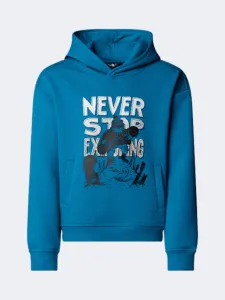 The North Face Oversized Graphic Boys Lifestyle Hoody Dusk Blue