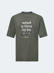 Salewa Eagle Outside Loose Men Hiking T-Shirt Faded Green