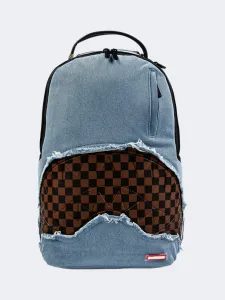 Spray Ground Denim Shark Bite Dlxsv Unisex  Lifestyle Backpack Blue/Brown