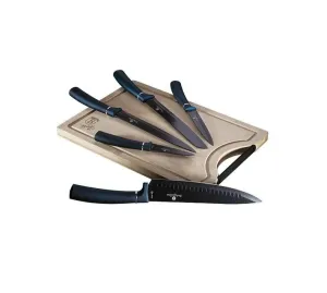 Berlinger Haus 6 pcs knife set with bamboo cutting board, Carbon Pro Collection