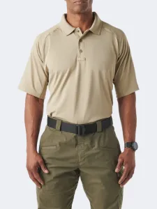 5-11 Performance Men Tactical Polo Short Sleeve Silver Tan