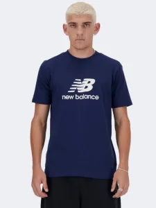 New Balance Stacked Logo Men Lifestyle T-Shirt Navy