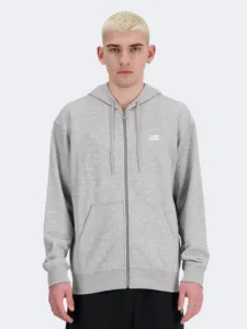 New Balance Essentials Logo Full Zip Men Lifestyle Hoody Gray