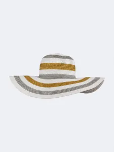 Oil And Gaz Stylish Women Beach  Sun Hat White/Sliver/Gold