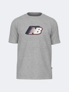 New Balance Cubed Logo Men Lifestyle T-Shirt Athletic Grey
