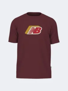 New Balance Cubed Logo Men Lifestyle T-Shirt Monarch Burgundy