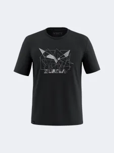 Salewa Eagle Geometric Men Hiking T-Shirt Black Out