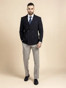 Double Breasted Blazer Peak Lapel