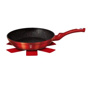 Berlinger Haus Frypan, 28 cm, + 1PC FREE PROTECTOR, Metallic Line Black Burgundy Edition